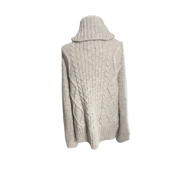 American Eagle XXL Y2K Chunky Knit Cardigan Wool Blend Fisherman Cozy Sweater - Picture 5 of 10